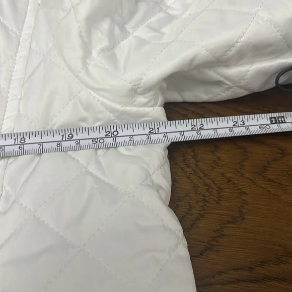 White Quilted Jacket with Buttons by Classic Editions - Picture 9 of 12